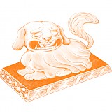 <font color="#000000">© Martina Liebig, "Buddhas Hund", Risoprint, 14,8x21,0 cm, 15€, inkl. Rahmen 30€ </font>